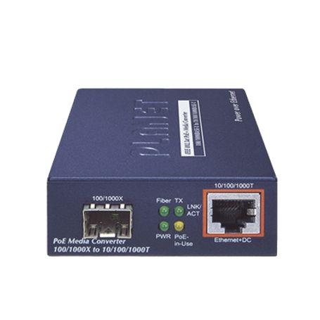 Convertidor Ieee802.3af/at Poe 10/100/1000baset A 100/1000x Sfp