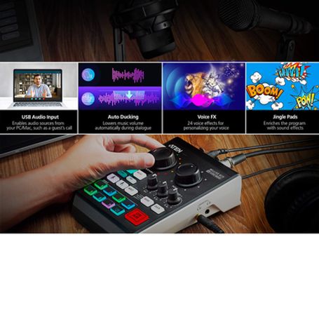 Mezclador De Audio Para Pódcast Con Ia  Miclive™ De 6 Canales