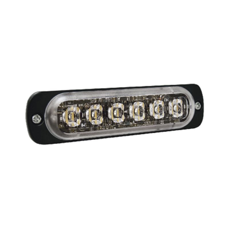 Luz Auxiliar De 6 Led Ambar Bisel Negro Lente Transparente