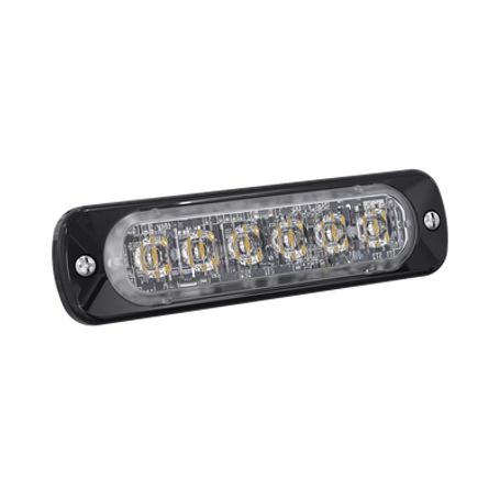 Luz Auxiliar De 6 Led Ambar Bisel Negro Lente Transparente