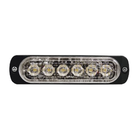 Luz Auxiliar De 6 Led Ambar Bisel Negro Lente Transparente