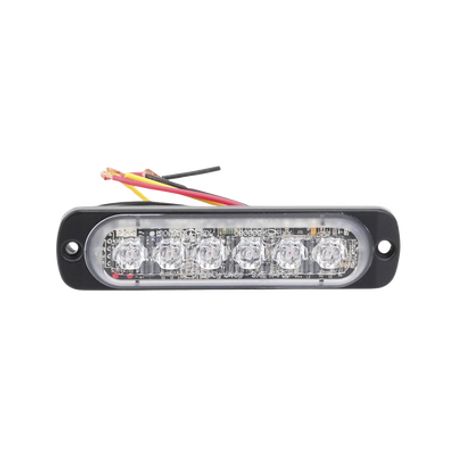 Luz Auxiliar De 6 Led Ambar Bisel Negro Lente Transparente