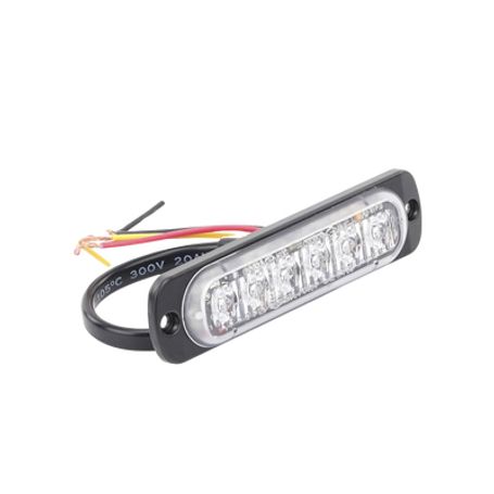 Luz Auxiliar De 6 Led Ambar Bisel Negro Lente Transparente