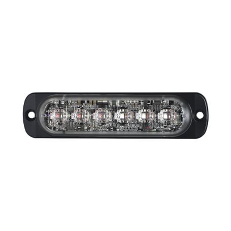 Luz Auxiliar De 12 Led Ambar/claro Sae Bisel Negro Lente Transparente