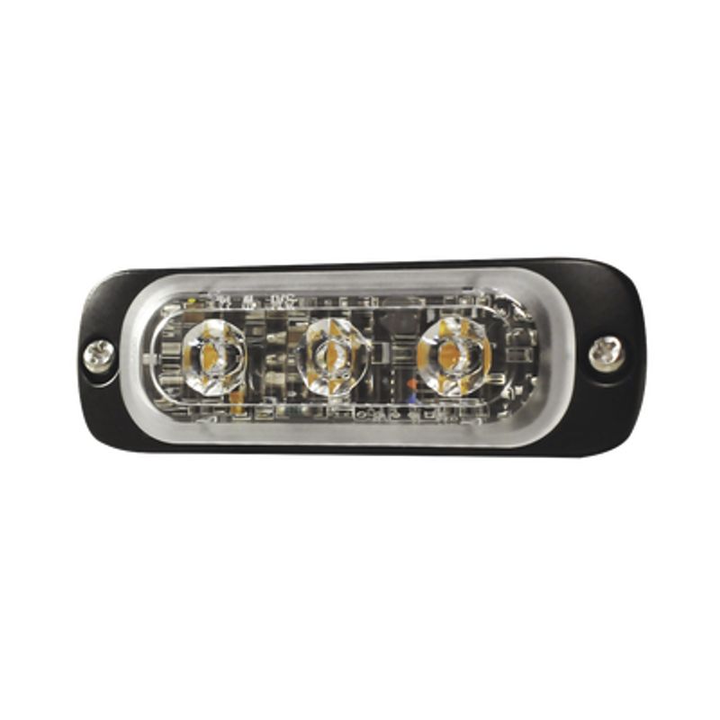 Luz Auxiliar De 3 Led Ambar Sae 1224 Vcd Lente Transparente