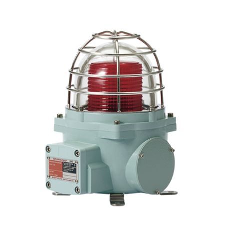baliza con luz led color rojo con patrón de destello fijo o flasheante ideal para zonas y áreas peligrosas opera en un rango de
