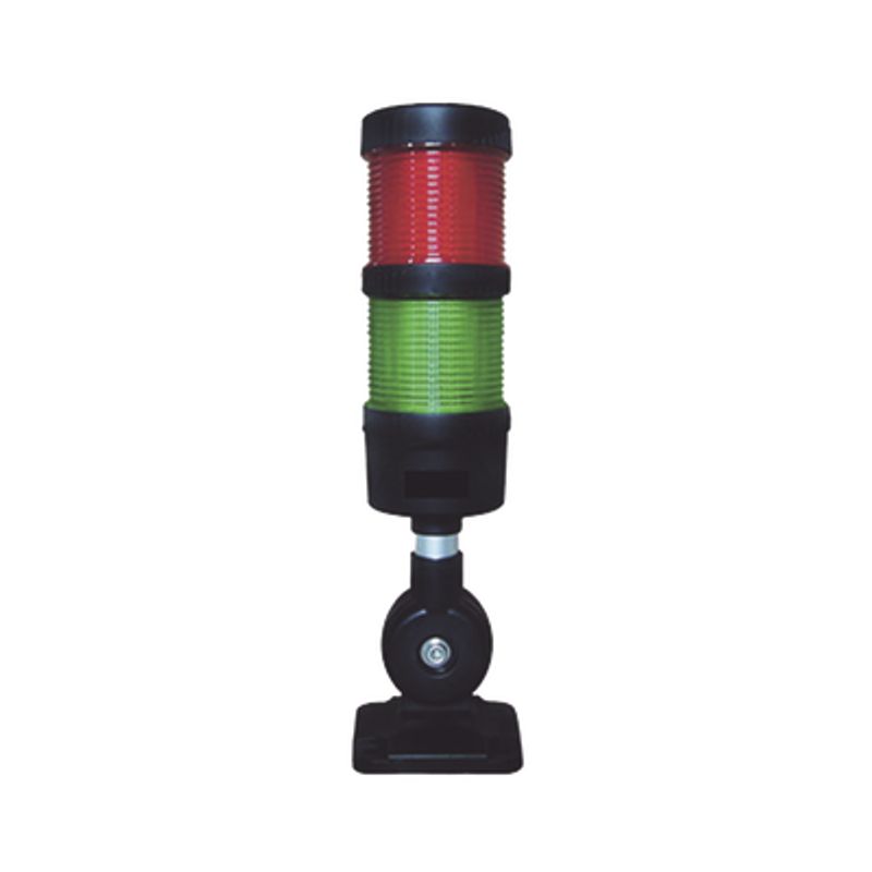 Torre Led Indicadora De Estado De 2 Niveles Color Rojo Y Verde Con Buzzer Integrado A 85 Db  A 110240 Vca Con Montaje Incluido D