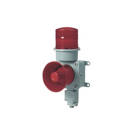 combinación de baliza led color roja con sirena electrónica para aplicaciones de la industria pesada  máx114 db a 220 vca