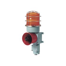 combinación de baliza led color ámbar con sirena electrónica para aplicaciones de la industria pesada  máx114 db a 24 vcd