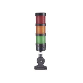 torre led indicadora de estado de 3 niveles color rojo ámbar y verde con buzzer integrado a 85 db  a 110240 vca con montaje inc
