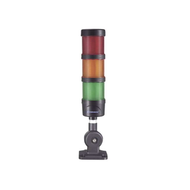 Torre Led Indicadora De Estado De 3 Niveles Color Rojo Ámbar Y Verde Con Buzzer Integrado A 85 Db  A 110240 Vca Con Montaje Incl