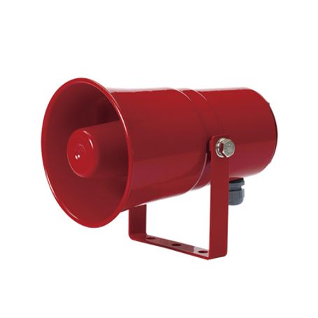 sirena electrónica de montaje en pared con 5 sonidos de advertencia de máx volumen 115 db a 120 vca