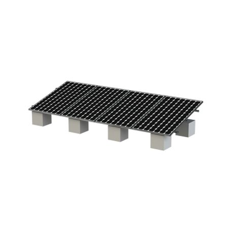 montaje para panel solar riel 8 de 5450mm para módulos con espesor de 35mm velocidad de viento máx 136kmh 20° a 45°