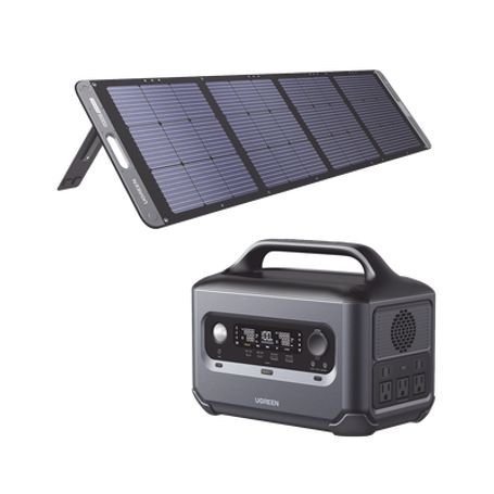 kit de estación de energia portátil 600w 680wh  panel solar plegable de 100w
