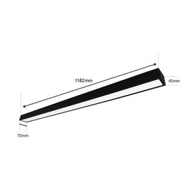 panel led suspendido 22 w  127 vca60hz  flujo luminoso 1 980 lm  medidas 1182 x 70 x 45 mm   tc 6 500 °k  ángulo de luz de 140°