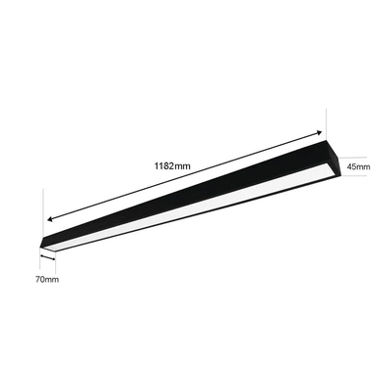 Panel Led Suspendido 22 W / 127 Vca60hz / Flujo Luminoso 1 980 Lm / Medidas 1182 X 70 X 45 Mm  / Tc 6 500 °k / Ángulo De Luz De 