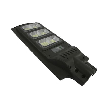 alumbrado publico con panel solar y sensor de movimiento de 120 w luz blanca 6 500 °k dimensiones 625 x 240 mm  ángulo de luz 1