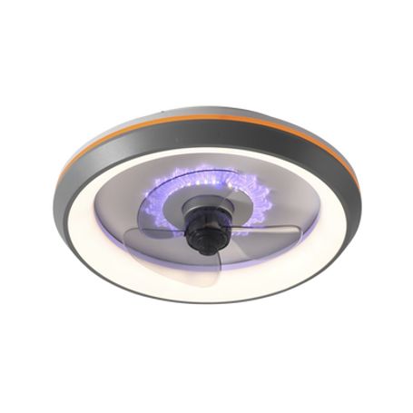 ventilador de techo con luminario led de  110 v ca 5060 hz   88 w 4500 lm  6500  4 000  2 700 k 6 tonos de luz  500 mm  6 veloc