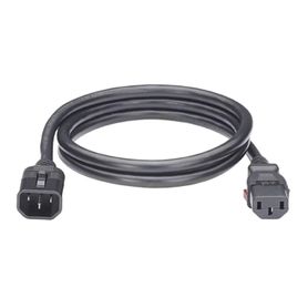 cable de alimentación eléctrica con bloqueo de seguridad de iec c14 a iec c13 18 metros de largo color negro 1 pieza