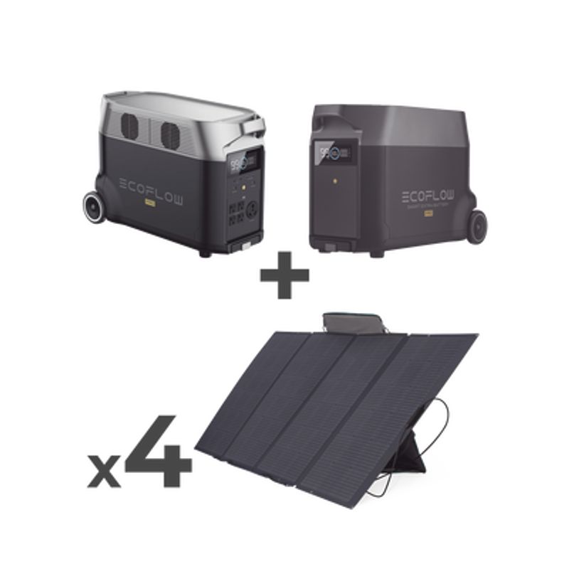 Kit De Estación De Energia Portátil 3600wh  Bateria Externa 3600wh  4 Paneles Solares Flexibles 400w (7200wh 1600w Totales)