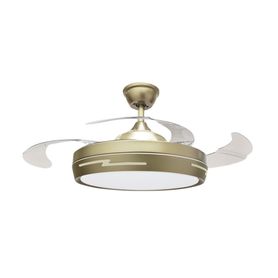 ventilador de techo con luminario led de  110 v ca 5060 hz   88 w 4500 lm  6500  4 000  2 700 k 3 tonos de luz  1075 mm  6 velo