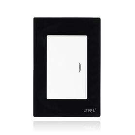 interruptor sencillo con placa de policarbonato  10 a 127 vca  60 hz  carcasa negra