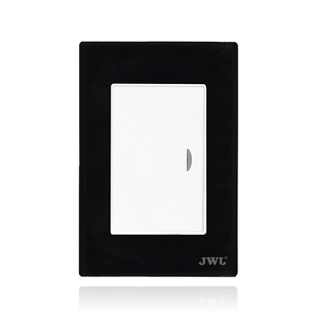 interruptor sencillo con placa de policarbonato  10 a 127 vca  60 hz  carcasa negra