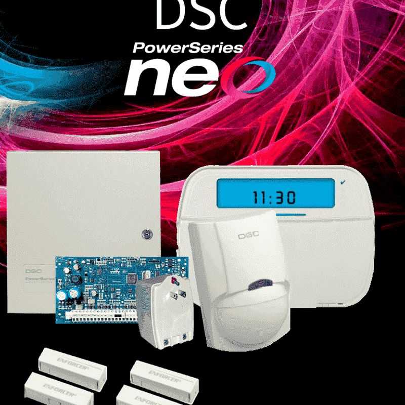 Dsc Neoiconsb  Paquete Serie Neo Con Panel Hs2032 De 8 Zonas Cableadas Expandible A 32/teclado De Iconos Hs2icn /sensor Pir Lc10