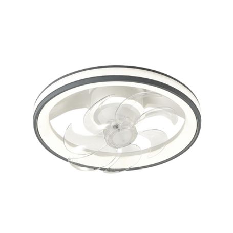 ventilador de techo con luminario led de  110 v ca 5060 hz   88 w 4500 lm  6500  4 000  2 700 k 3 tonos de luz  500 mm  6 veloc