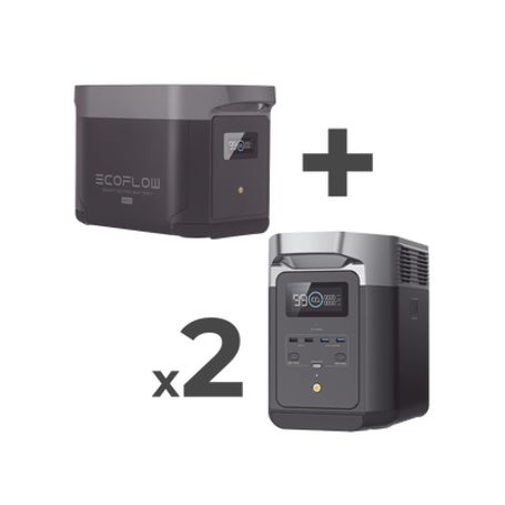 kit de estación de energia portátil 2048wh 2 baterias externas 2048wh 6144wh totales