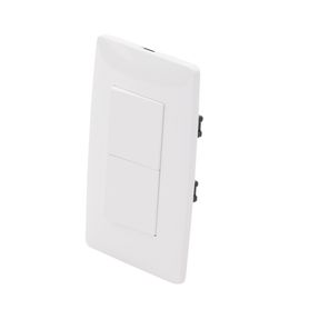 placa con 2 interruptores sencillos 10 a 127 v ca  60 hz   1 12 módulos  color blanco230890