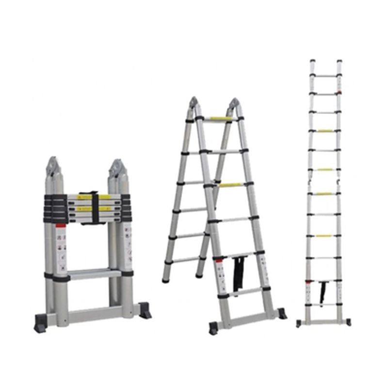 Escalera Telescópica De Aluminio Tipo Tijera De 1.9  1.9 Metros De Altura
