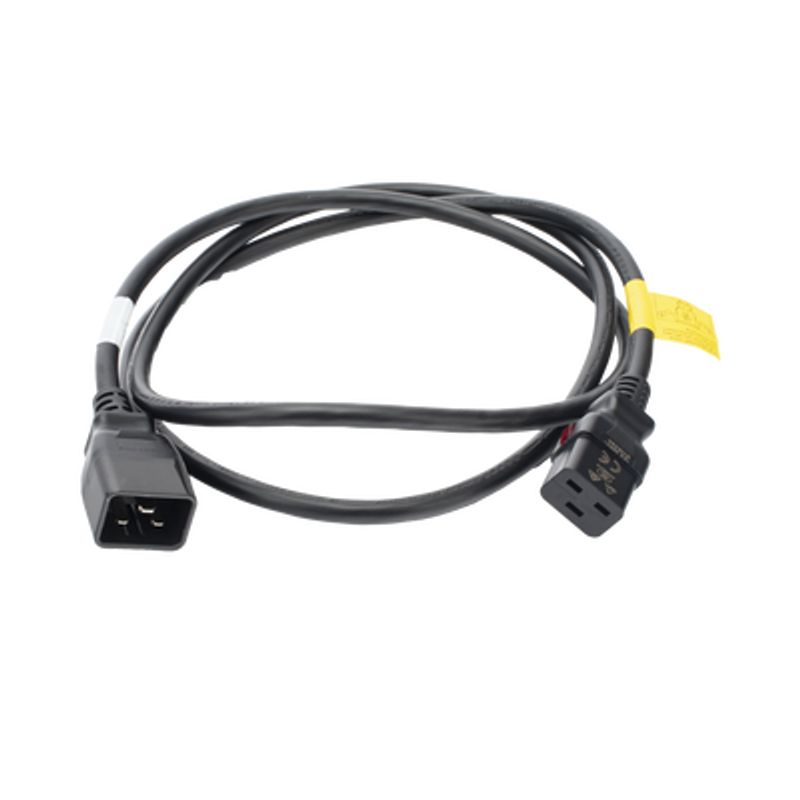 Cable De Alimentación Eléctrica Con Bloqueo De Seguridad De Iec C19 A Iec C20 1.8 Metros De Largo Color Negro 1 Pieza