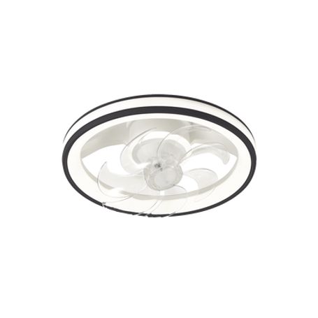 ventilador de techo con luminario led de  110 v ca 5060 hz   88 w 4500 lm  6500  4 000  2 700 k 3 tonos de luz  501 mm  6 veloc