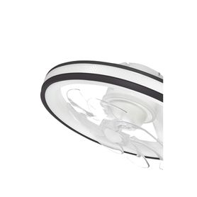 ventilador de techo con luminario led de  110 v ca 5060 hz   88 w 4500 lm  6500  4 000  2 700 k 3 tonos de luz  501 mm  6 veloc