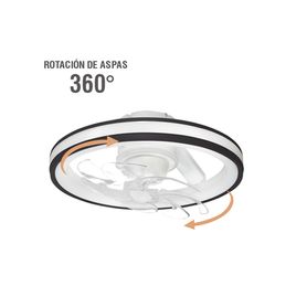 ventilador de techo con luminario led de  110 v ca 5060 hz   88 w 4500 lm  6500  4 000  2 700 k 3 tonos de luz  501 mm  6 veloc
