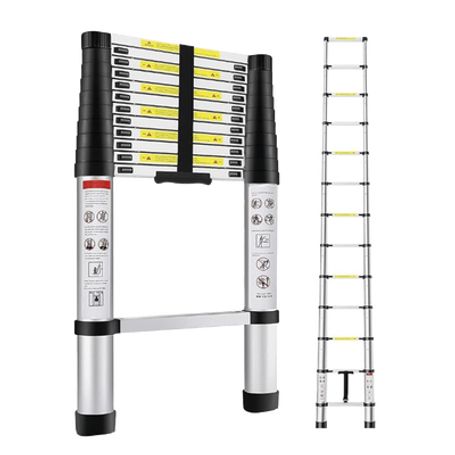 Escalera Telescópica De Aluminio De 3.8 Metros De Altura