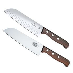 set de 2 cuchillos santoku wood de mango de madera palissandro victorinox la combinación ideal para la cocina