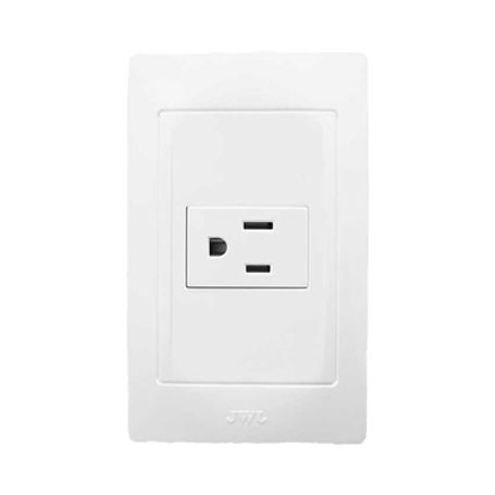 Placa Con Toma De Corriente 2p Y T / 1 Modulo / 127 V60 Hz 15 A.