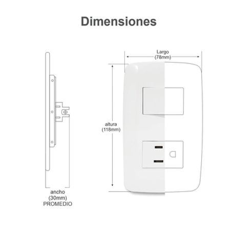 Placa Con Toma De Corriente 2p Y T / 1 Modulo / 127 V60 Hz 15 A.