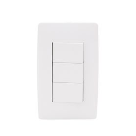 placa con 3 interruptores sencillos 10 a 127 v ca  60 hz   1 módulo  color blanco230937