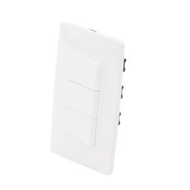 placa con 3 interruptores sencillos 10 a 127 v ca  60 hz   1 módulo  color blanco230937