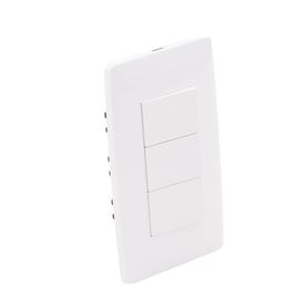 placa con 3 interruptores sencillos 10 a 127 v ca  60 hz   1 módulo  color blanco230937