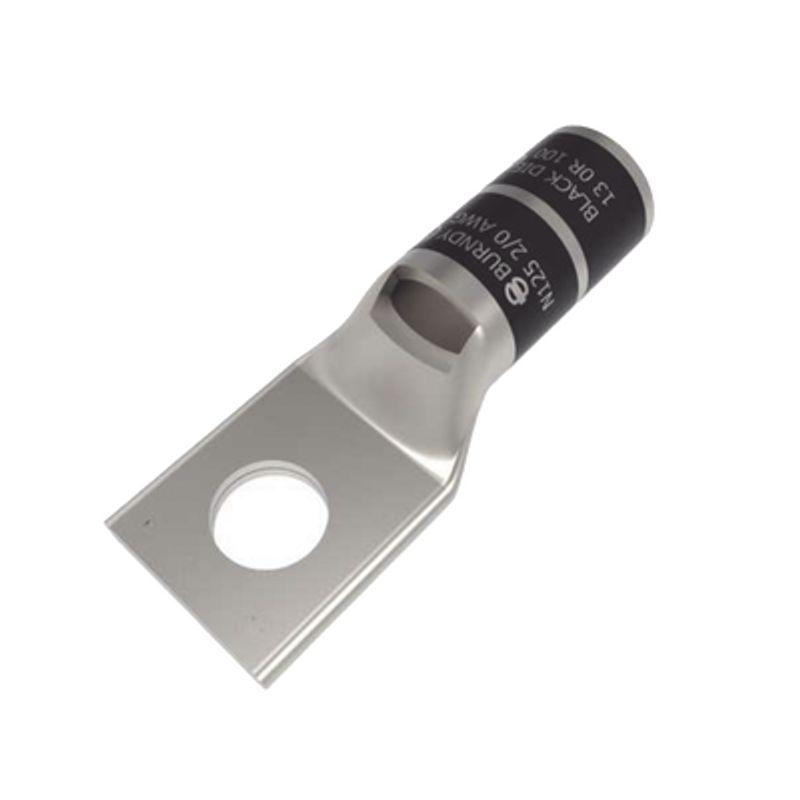Zapata Terminal Tipo Compresión De Cobre Electrolitico Estanado De Barril Corto Para Tornillo De 1/2 Y Cable 2/0 Awg.