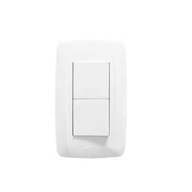 placa con 2 interruptores escalera 10 a 127 v ca  60 hz   1 12 módulos  color blanco230896
