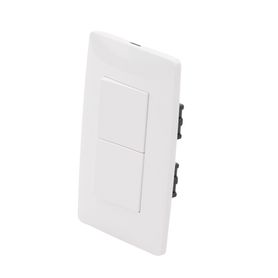 placa con 2 interruptores escalera 10 a 127 v ca  60 hz   1 12 módulos  color blanco230896