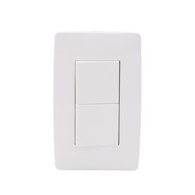 placa con 2 interruptores escalera 10 a 127 v ca  60 hz   1 12 módulos  color blanco230896