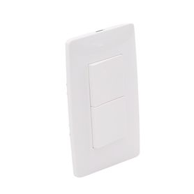 placa con 2 interruptores escalera 10 a 127 v ca  60 hz   1 12 módulos  color blanco230896