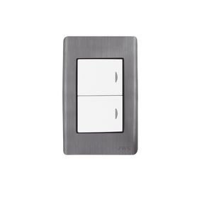 placa con 2 interruptores sencillos 10 a 127 v ca  60 hz   carcasa de acero231014