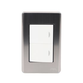 placa con 2 interruptores sencillos 10 a 127 v ca  60 hz   carcasa de acero231014